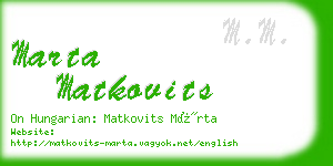 marta matkovits business card